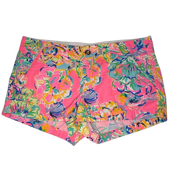 Lilly Pulitzer Pants - Lilly Pulitzer Coral Reef Island Seacret Print Kerrie Shorts Size 10